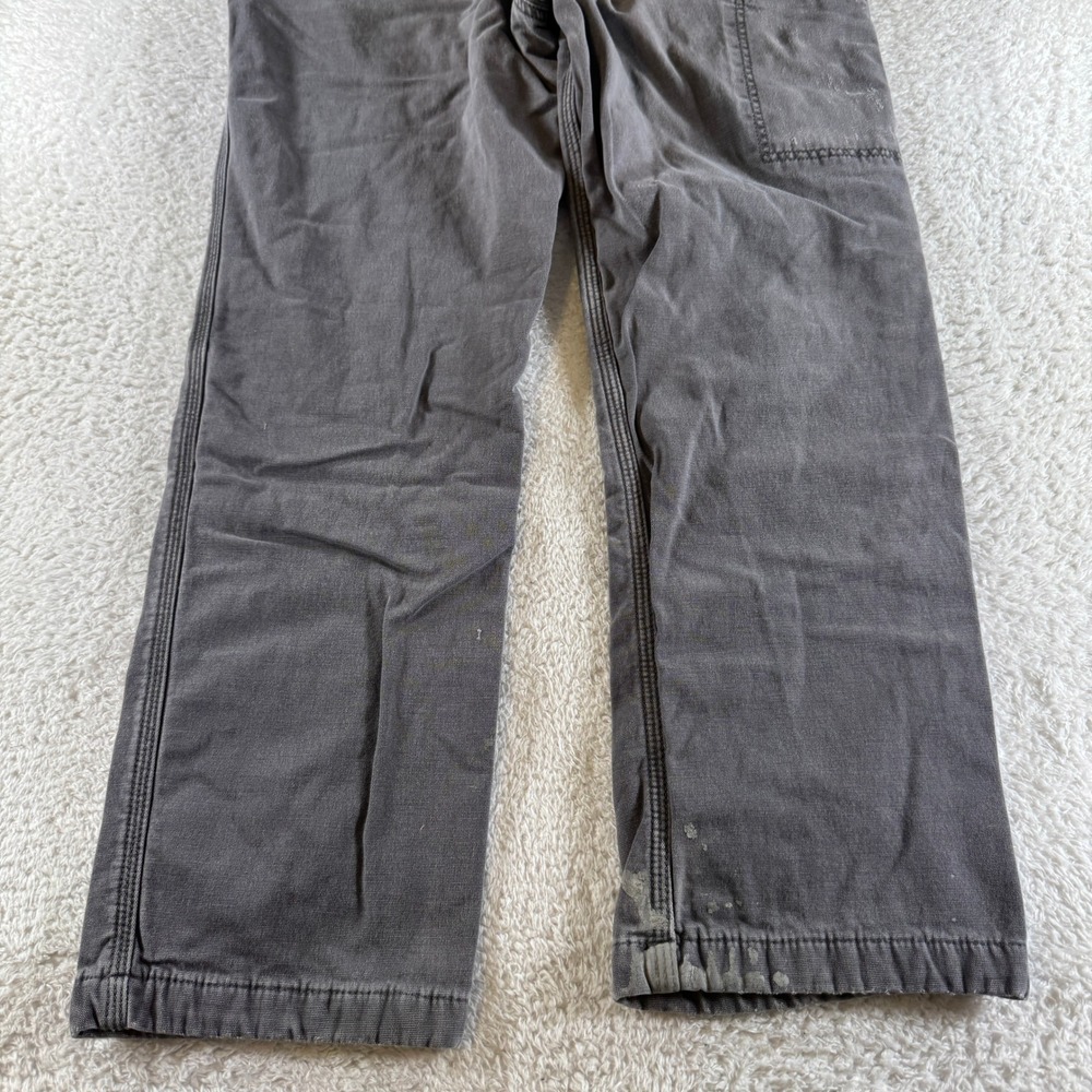 Carhartt Size 36x30 Relaxed Fit Carpenter Gray Grey Fleece Lined Chino Pants - Picture 10 of 11